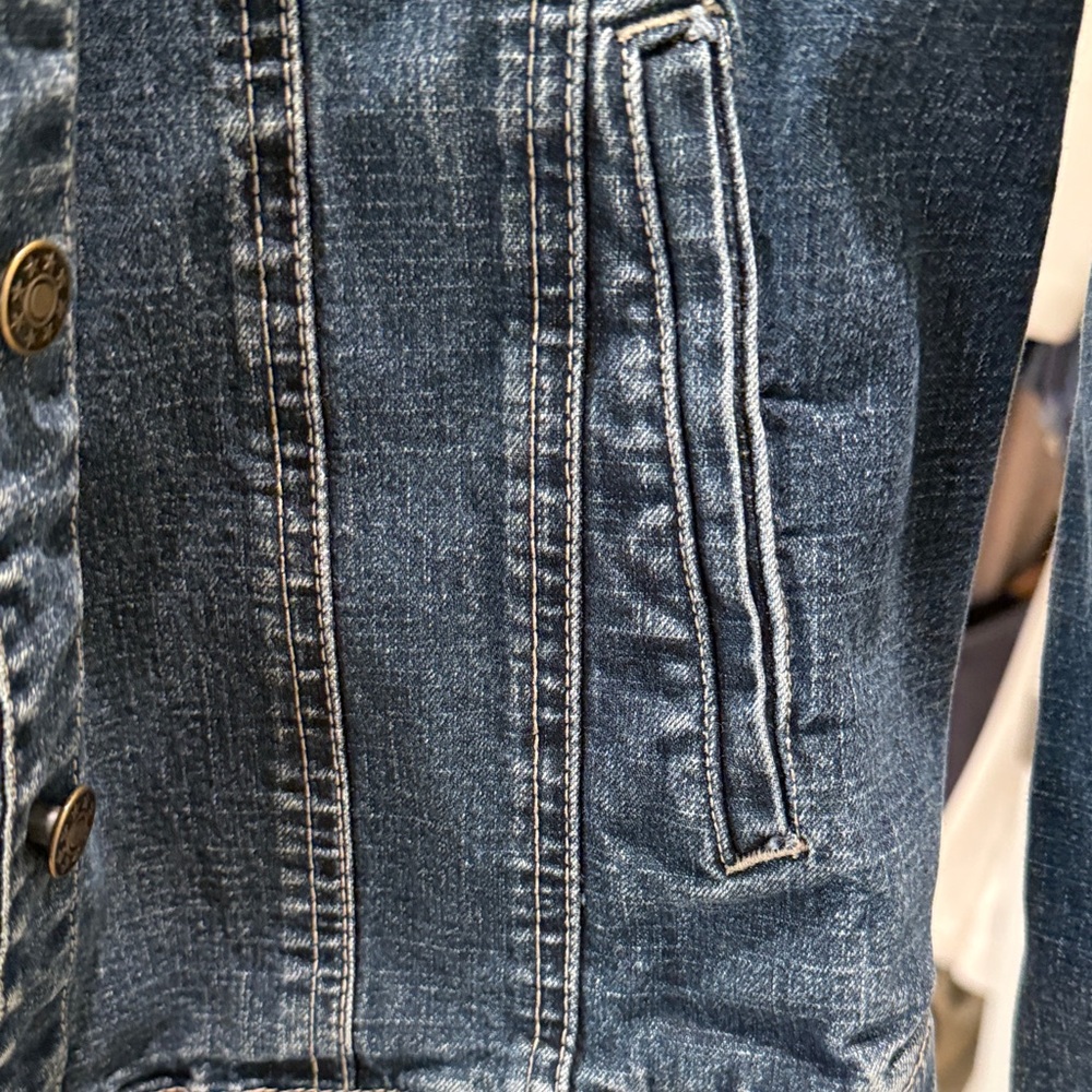 Live a Little Dark Blue Denim Jacket - Women - Picture 5 of 5